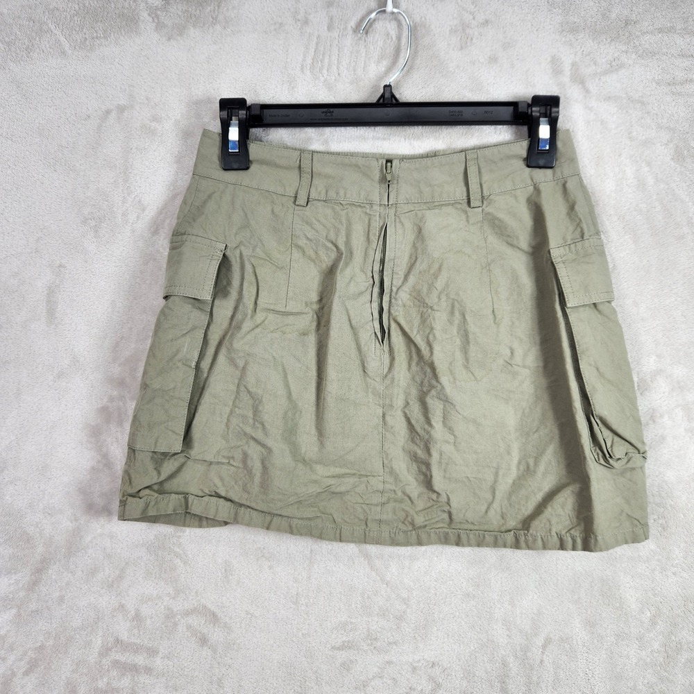 Elodie Cargo Mini Skirt Womens Small Olive Green Cotton‎ Utility Y2K Gorpcore